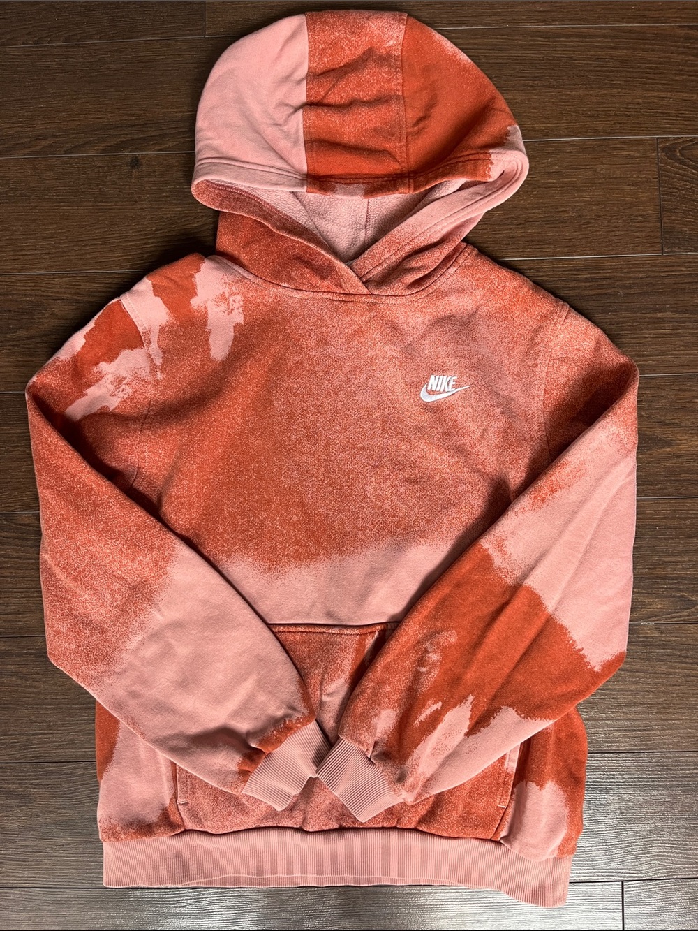Nike Kids Pink & Orange Tie-Dye Pullover Hoodie